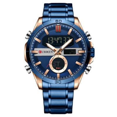 China Fashion Automatic Sport Mens Date CURREN 8384 Digital Watches With Stainless Steel Chronograph Luminoul Wrist Watch for sale