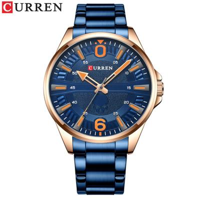 China Date CURREN 8389 Men's Automatic Watch Luxury Brand Simple Business Quartz Stainless Steel Strap Wristwatches for sale