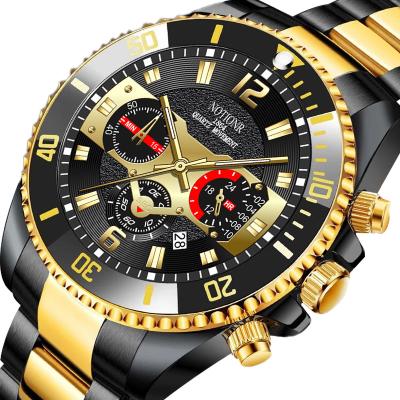 China NOTIONR Calendar Full Wristwatch Man Waterproof Quartz Men Watch Brand Stainless Steel Luxury Silver Sport Military Top Male Clock for sale