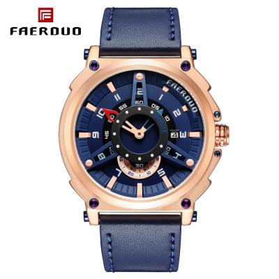 China FAERDOU F8272 Fashion Automatic Leather Strap Men's Quartz Watch Automatic Life Waterproof Hollow Dial Men Watches 2021 New for sale