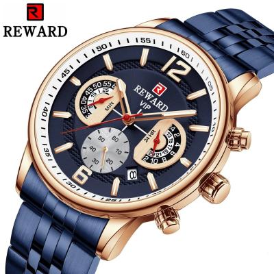 China Automatic Date REWARD RD81017M Luxury Men's Top Dial Chronograph Brand Three Date Waterproof Automatic Men's Sports Quartz Watch for sale