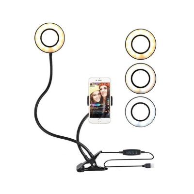 China Live Broadcast Phone Selfie Led PORTABLE Ring Light Dimmable Table Clip Selfie Ring Light for sale