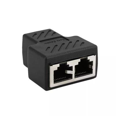 China RJ45 Network Splitter Adapter RJ45 Connector 1 Female To Socket 2 Port LAN Ethernet Network Splitter Female Y-Adapter for sale