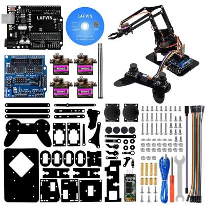 China LAFVIN 4DOF Toys Robot Mechanical Arm Acrylic Claw Kit For R3 DIY Robot With Instruction CD LA027A for sale