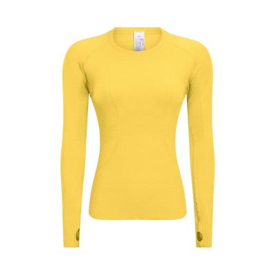 China Breathable sports long sleeve seamless t-shirt cheap hot sexy port fitness wholesale private label custom workout womens yoga clothes for sale