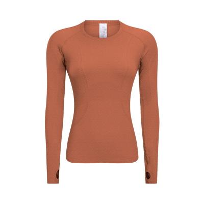 China Breathable custom design long sleeves breathable ladies high elastic stylish running high-end gym ecofrendly woman dongguan yoga clothes for sale