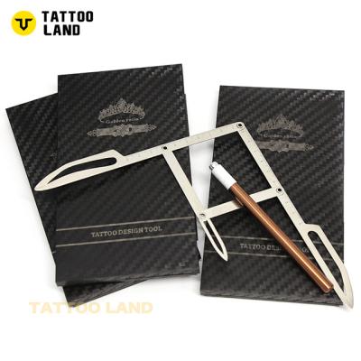 China Tattoo Studio Stainless Steel PMU Eyebrow Tattoo & Microblading Shaping Ruler Ratio Templates Golden Divider for sale