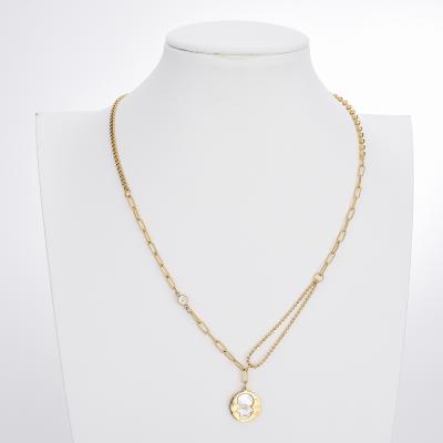 China FASHIONABLE Custom Individuality Wholesale Gold Plated Zircon Gold Filled Necklace Chain Pendants for sale