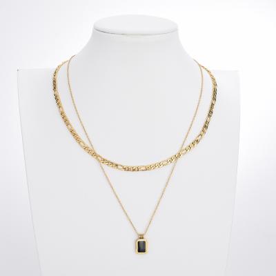 China TRENDY Necklace Pendants Gold Plated Wholesale Jewelry Fashion Gemstone Gold Pendant Necklace for sale