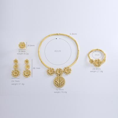 China TRENDY new arrival jewelry sets bridal gold plated wholesale jewelry flower jewelry set for sale