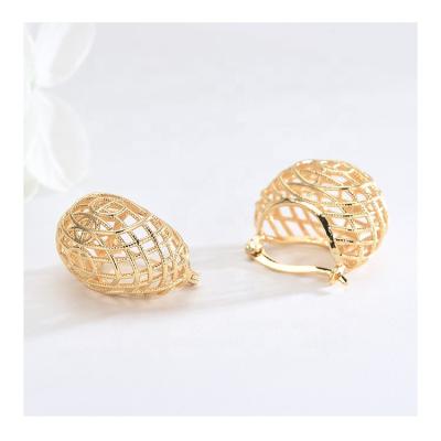 China Various FASHIONABLE Women 14K Gold Plated Jewelry Copper Earring With Cuff for sale