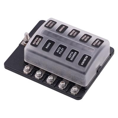 China 10 Way Low Voltage Fuse Box Fuse Holder Fuse Box 12v Universal Waterproof Boat Charger for sale