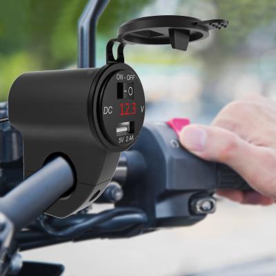 China WUPP Fashion Waterproof Switch 3 In 1 Voltage Monitoring Single Power Motorcycle Usb Charger for sale