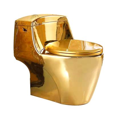 China Double-Flux Springlegroup Style Royal Gold Plated Modern Designs Luxury European Ceramic Bathroom Double FlushToilet for sale