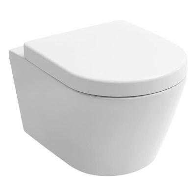 China Automatic Operation New European Pure White Porcelain Design Round Shaped Frameless Hanging Toilet Cleaning Concealed High Quality Toilet for sale