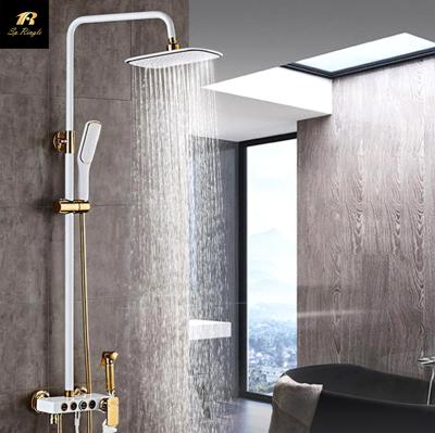 China With Products Square Modern Copper Spout Slide Bar Springlegroup Shower Stainless Steel Wall Mounted Main Pressure Shower Head for sale