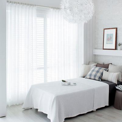 China Window Decoration Textile Polyester Sheer Curtains Fabric For Room Voile Curtain HomeTulle Romantic Ready Made Window Cortina for sale