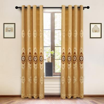 China European-Modern Embroidered Blackout Curtain Fabric For Living Room Cortain Luxury Elegant Jacquard For Home Ready Made for sale