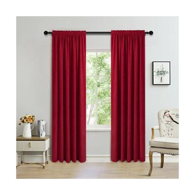 China Blackout Velvet Curtains Fabric Soft Fabric For Wedding Solid Cortina Living Room Curtains Designs Bedroom Blackout Red for sale