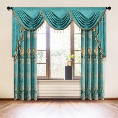 China European Luxury Chenille Window Decoration Cortina Valance For Living Room Bedroom Decorative Window Drapes For Bedroom Kitchen Solid Color Valance for sale