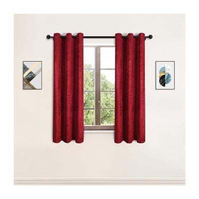 China Red Blackout Blackout Church Curtains Fabric For Home Ready Made Cortina Window Treatment Living Room Curtain And Drapes for sale