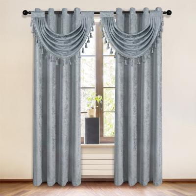 China Window Decoration Design Solid Color Chenille Valance New For Bedroom Kitchen Window Curtain Valance Tier For Living Room Ready Made for sale