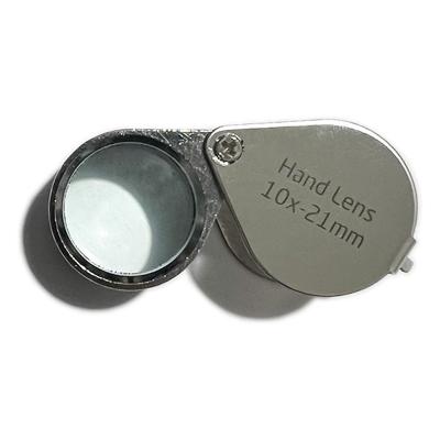 China Glass NERS Biological Equipments Enlarging Appearance Stainless Steel Magnification 10X Hand Lens for sale