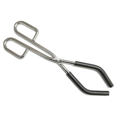 China Steel + Plastic NERS Chrome-plated Steel Scissor Type Tool Beaker Tong with Plastic Coated Jaws for sale