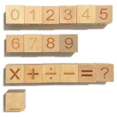 China Hardwood NERS Engraved Number Figures Hardwood Material Number Blocks for sale