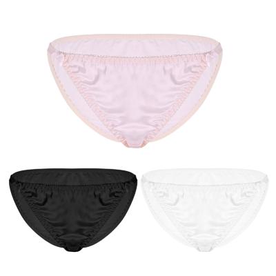 China Silk+Spandex color high rise low panties wholesale pure silk women cut transparent bikini briefs underwear for sale