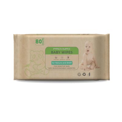 China Eco-friendly 100% Bamboo Tissue Craft Paper Packaging Newly Launched Best Quality Easy To Carry 80pcs 100% Bamboo Biodegradable Baby Wet Cloths for sale