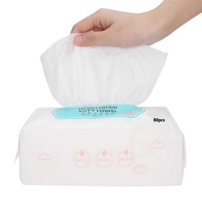 China 80' New Design 80pcs Face Towel Disposal (Dry Wipe Wipes) Facial Cloth Dry Wipe Wipes Cotton Cleaning Universal Wipe Dry Wipes Cleaning Wipes cloth for sale