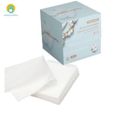 China Amino Acid Private Label OEM Soft Cotton Bubble Easy To Use Facial Face Wipes For Travel for sale