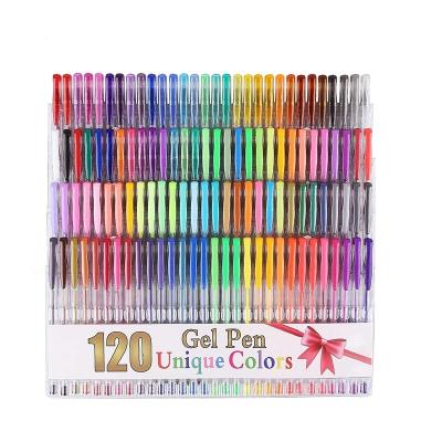 China Glitter 120 Colors Glitter Gel Pens Set for Adult Coloring Books Drawing Painting Writing for sale