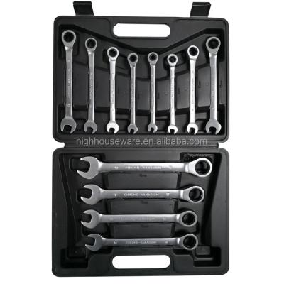 China Professional Household Tool Kit 12 Piece Combination Wrench Set Metric Mechanic Ratchet Wrench Set 6mm to 19mm Non Convertible for sale