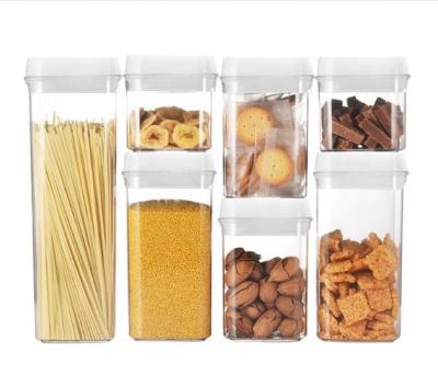 China 7pcs/set Plastic Kitchen Organization Canisters PS With Lids Airtight Food Storage Container for sale