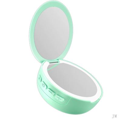 China 2021 Lighted Portbal Makeup Mirror With Dual Led Light Mirror Speaker for sale