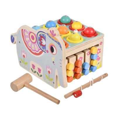 China Creative Multifunctional Wooden Children Xylophone Hammer Striking Toy Fishing Games Play Early Education Learning Toys for sale