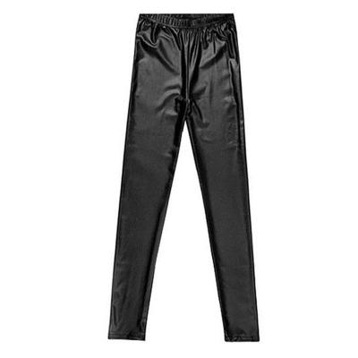 China RTS ACTION Antibacterial Women High Waisted Glossy Faux Leather Wet Look Leggings for sale