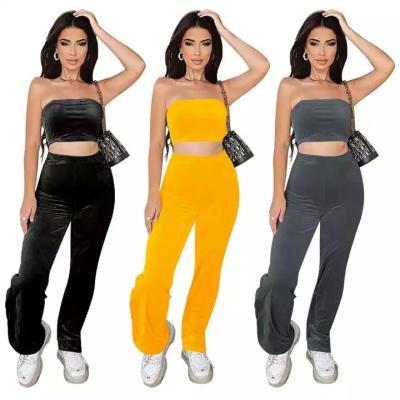 China Wholesale Women's Breathable Clothing Wrap Section Sleeveless Pants Shapes Straight Pants Ladies Two Piece Sportswear for sale