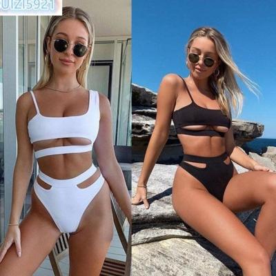 China New Breathable Sexy Cavity Bikini Two Piece Back Strapping Swimsuit Tying One Piece Swimsuit For Women for sale