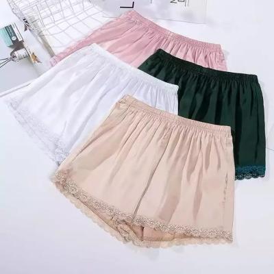 China Women's Breathable Shorts Under Skirt Summer Lace Safety Satin Shorts Panties Female Seamless High Quality Underwear for sale