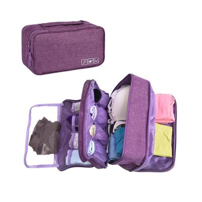 China Durable Portable Underwear Bra Storage Bag Waterproof Travel Organizers Multi-Layer Toiletry Packing Cube for sale