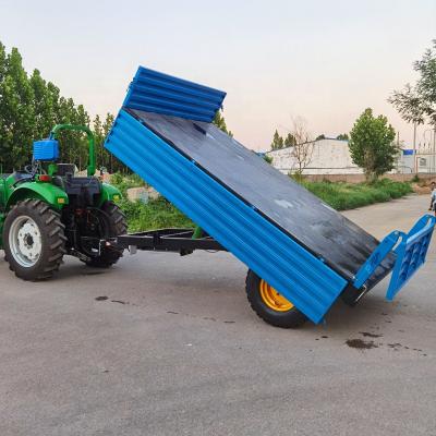 Cina Durable Tipping Axle Trailer Small Farm Dump Trailers Two Wheel Hydraulic Tractor Driven By Power PTO With Trailer Prices For Sale in vendita