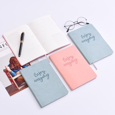 China Hardcover Book PU Notebook Soft Cover A5 Leather Notepad Embossed Logo 2022 Journal for sale