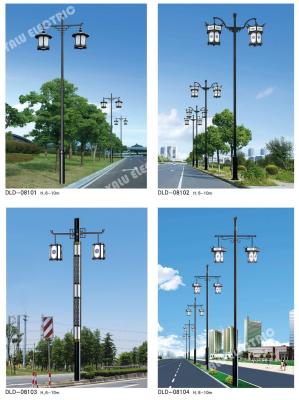 China Warranty 20 years Q235 galvanized cast iron cheap tubular steel street lighting pole with double arms for sale