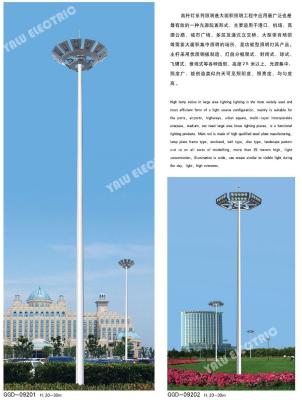 China 25meter outdoor stadium Galvanized and power coating Polygon steel 180W LED high mast lamp for sale