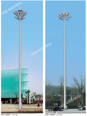 China Outdoor Airport galvanized pwoder srpaying 30M 12PCS 180W LED High Mast Pole with Lifting System for sale