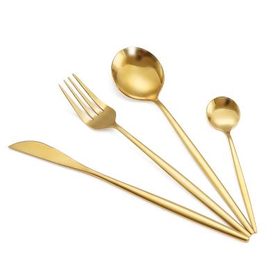 China 4pcs Viable Hot Selling Stainless Steel Rose Gold Forks Spoon Knives Cutlery Combination Spoon Set for sale