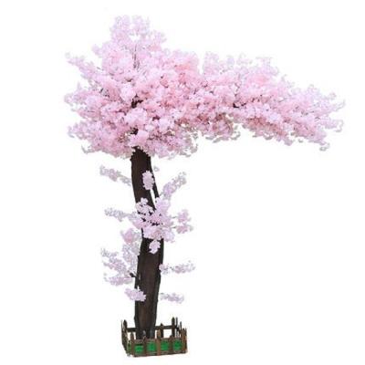 China Outdoor Indoor Decoration Silk Flower Purple 1M 2M Artificial Cherry Blossom Tree for sale